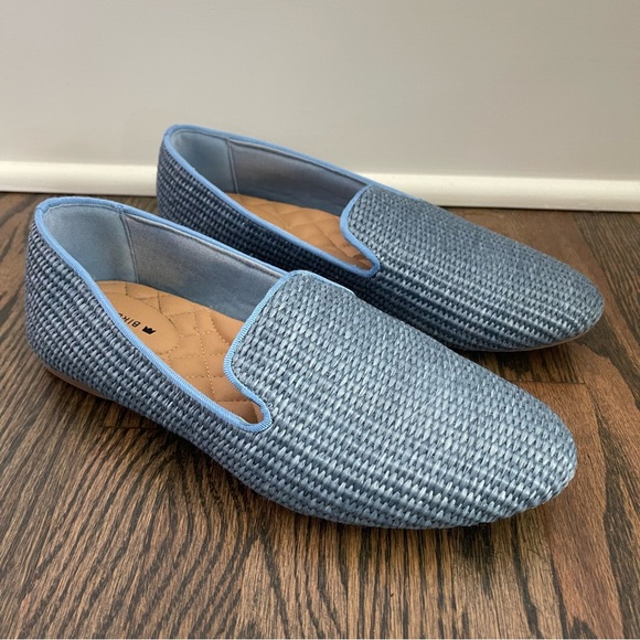Birdies Shoes - Birdies Starling Flats in Sky Blue Raffia size 8.5